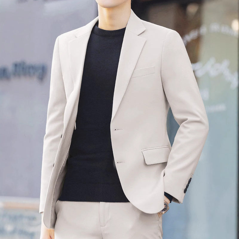 Slim-Fit Korean Men’s Suit Jacket – Fashionable Spring Style