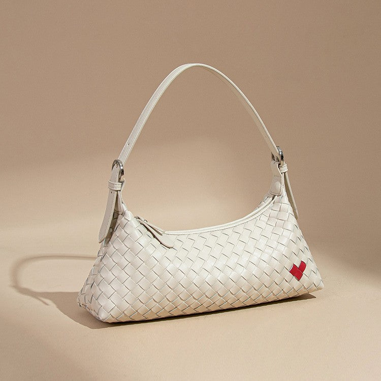 Handmade Woven Heart Baguette Underarm Crossbody Bag Womens!