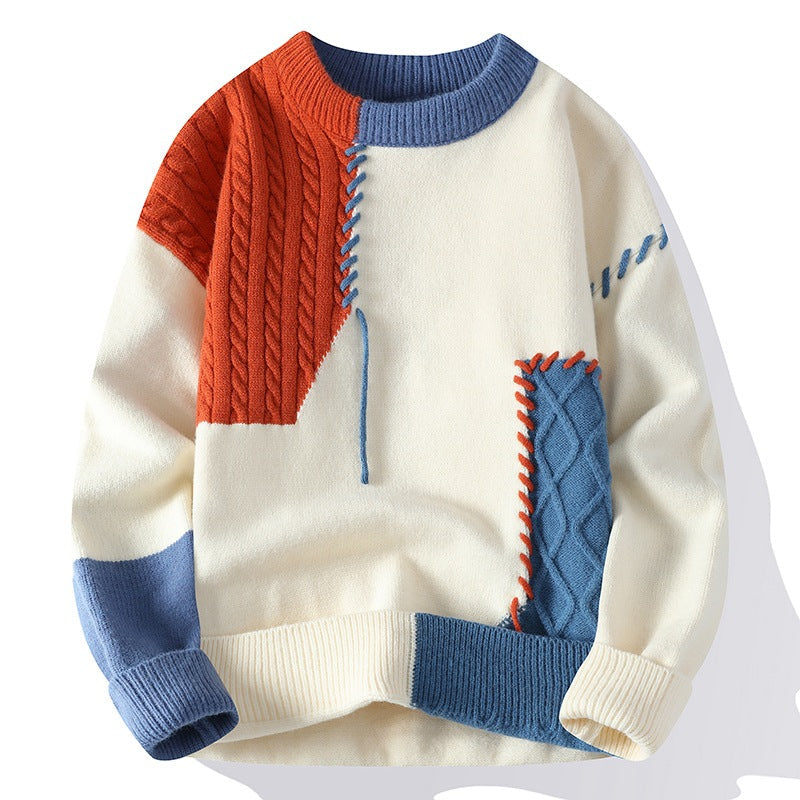 Men’s Japanese Style Round Neck Sweater – Autumn Winter