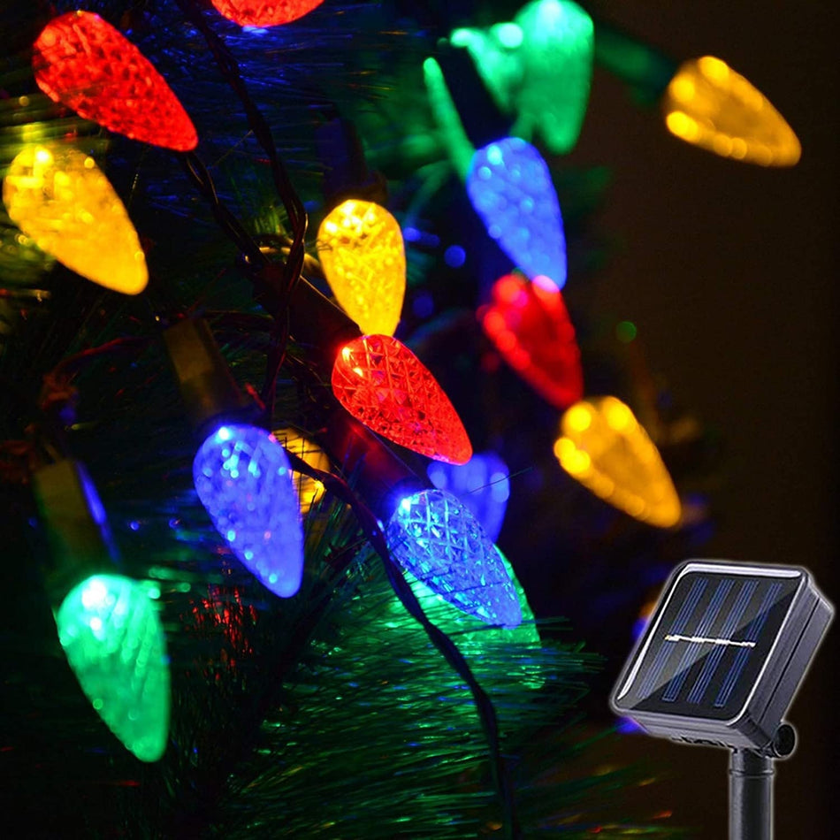 Solar C9 Colored String Lights Outdoor Christmas Decor