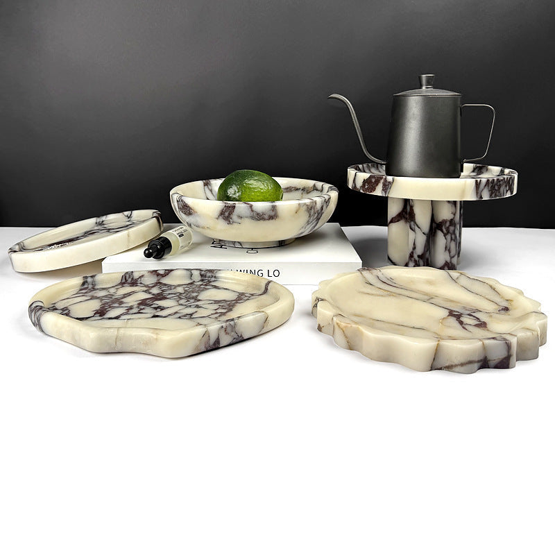 Natural Marble Fruit & Snack Storage Tray