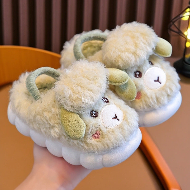 STOCK-Kids’ Cotton Slippers – Cute Cartoon Indoor Shoes for 1–3