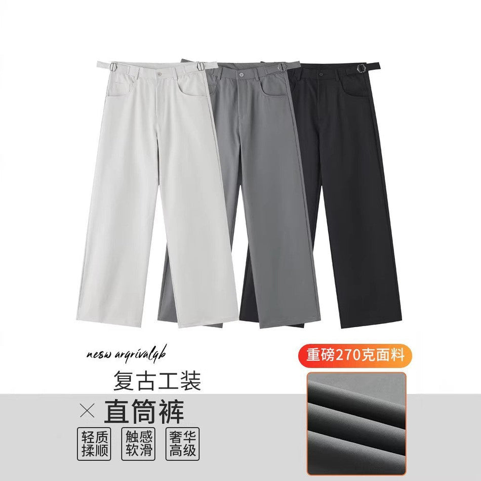 Hong Kong Style Straight Casual Pants for Men