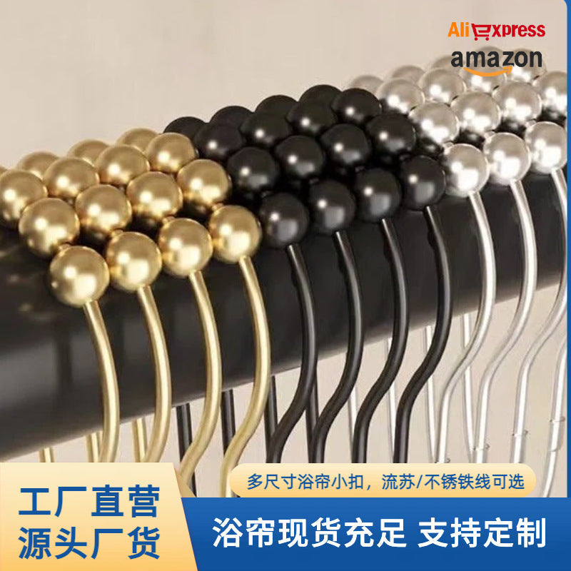 Cross-Border Ball Curtain Buckle Hook Metal Gourd Ring