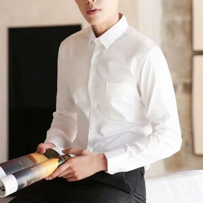 Slim Fit White Shirt – Business Wrinkle-Free Dress Top