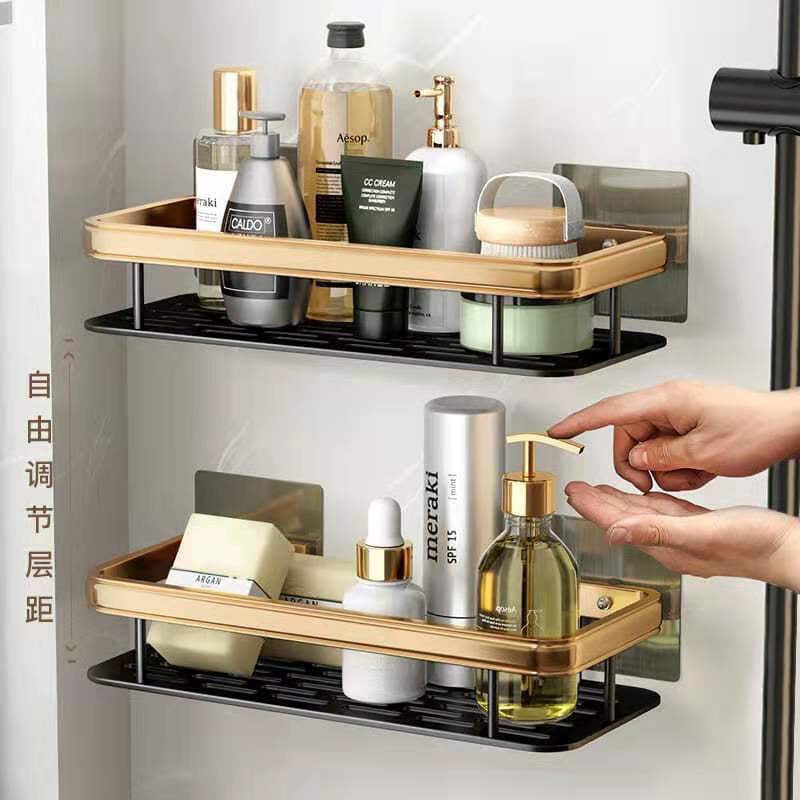 Aluminum Bathroom Suction Cup Storage Rack Punch-Free