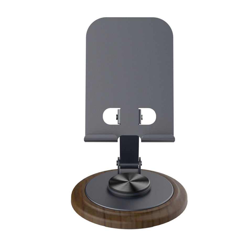 Walnut Wood Grain 360° Rotating Metal Phone Stand