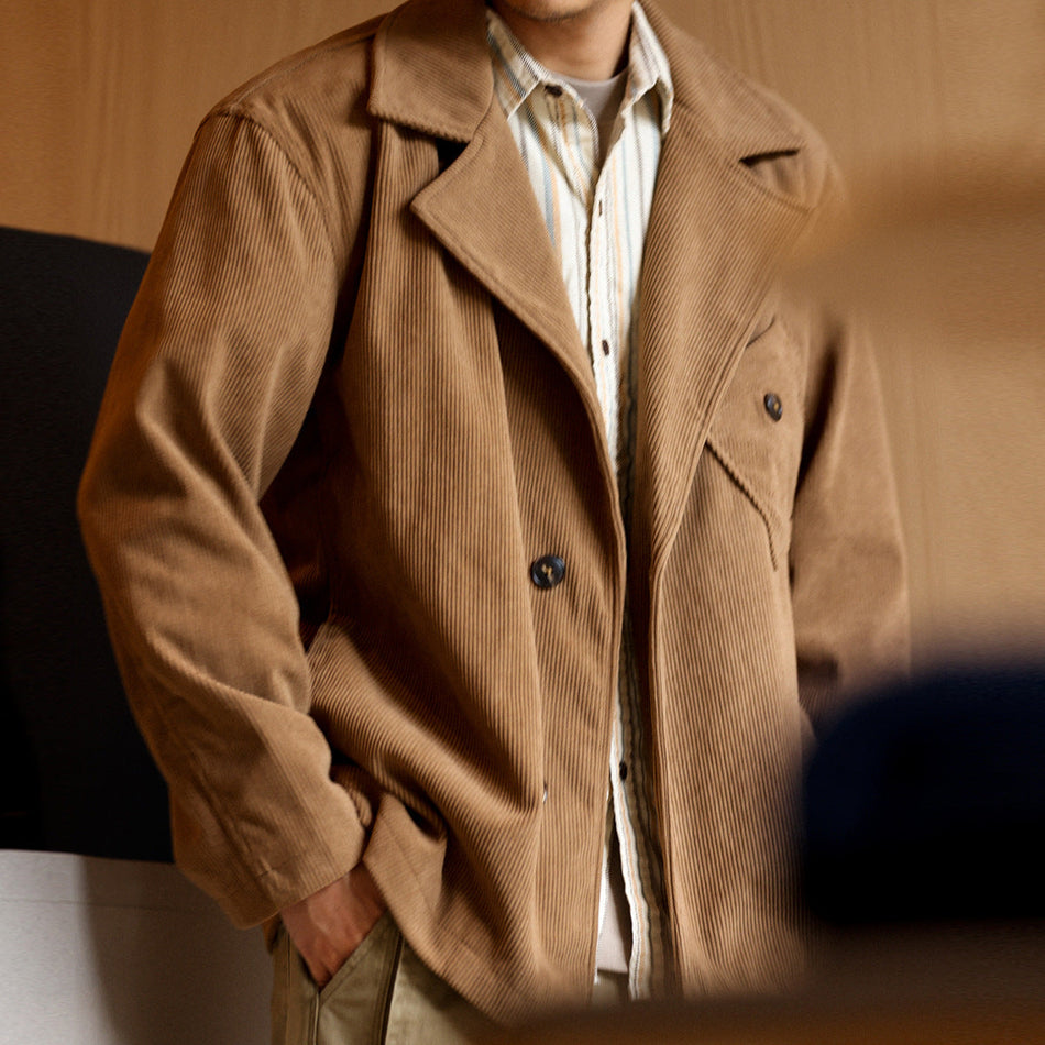 Striped Men’s Suit Jacket – Wedding & Casual Autumn Wear