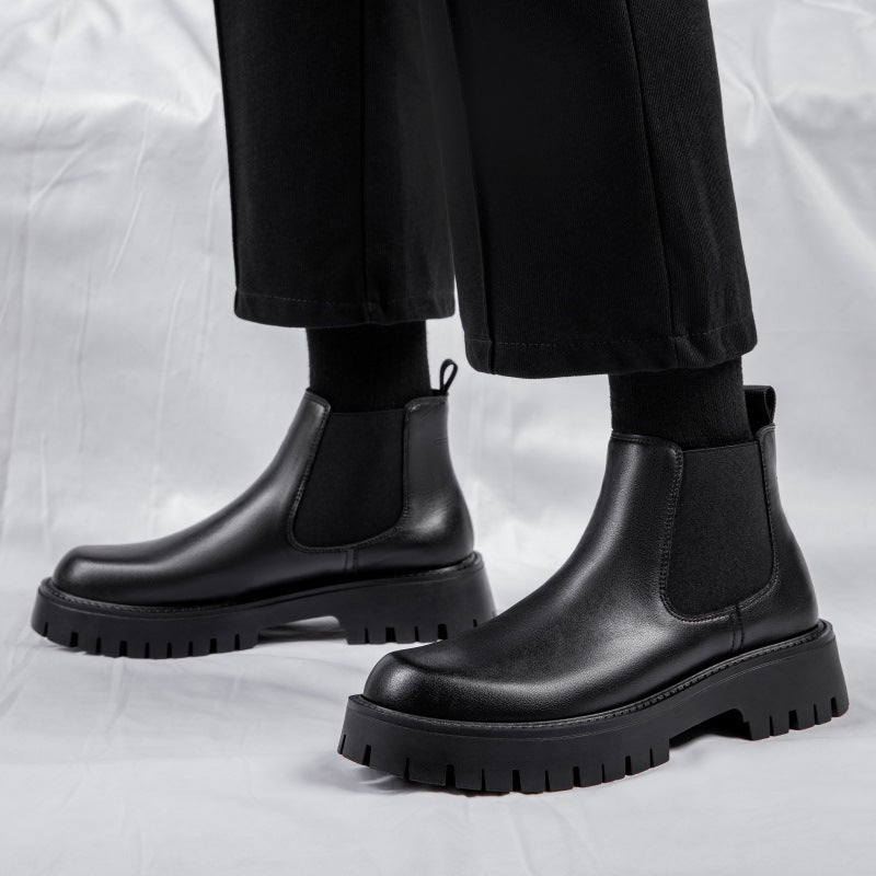 Men’s Winter Genuine Leather British Style Chelsea Boots
