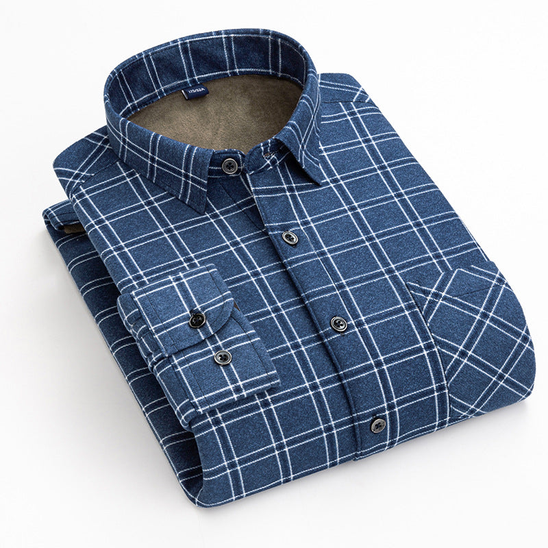 Casual Loose Plaid Cotton Mens Shirt 2025