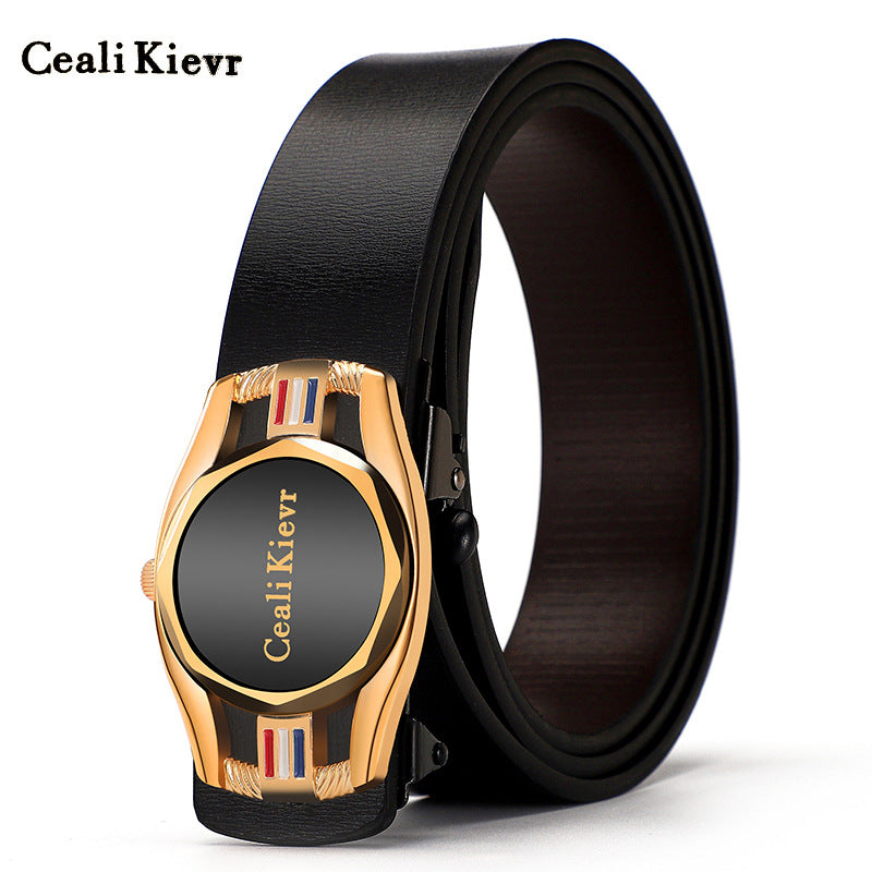 Men's Light Luxury Faux Leather Automatic Buckle Belt