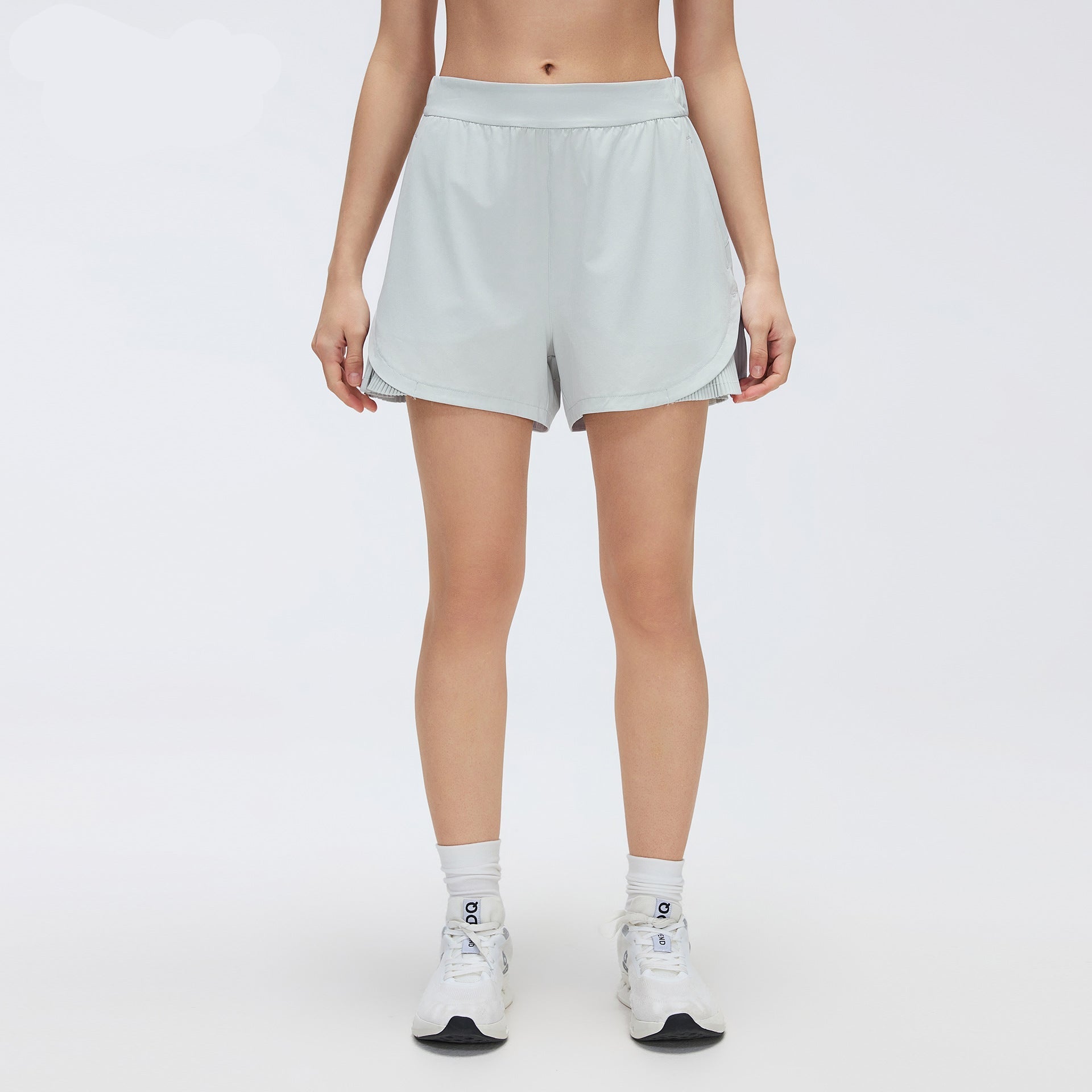 Navy blue high-waisted quick-dry slimming yoga performance shorts