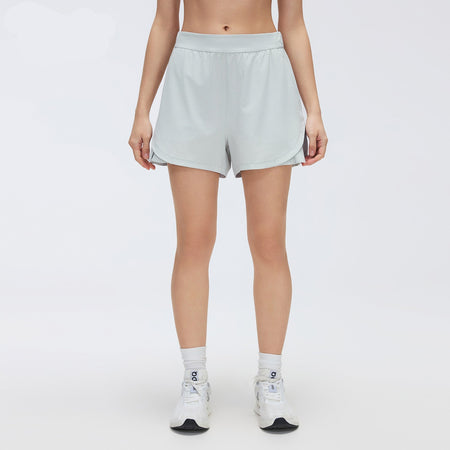 Navy blue high-waisted quick-dry slimming yoga performance shorts