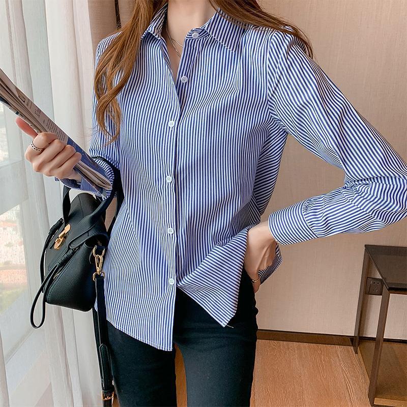 STOCK-2024 Early Autumn Striped Long Sleeve Shirt – Business