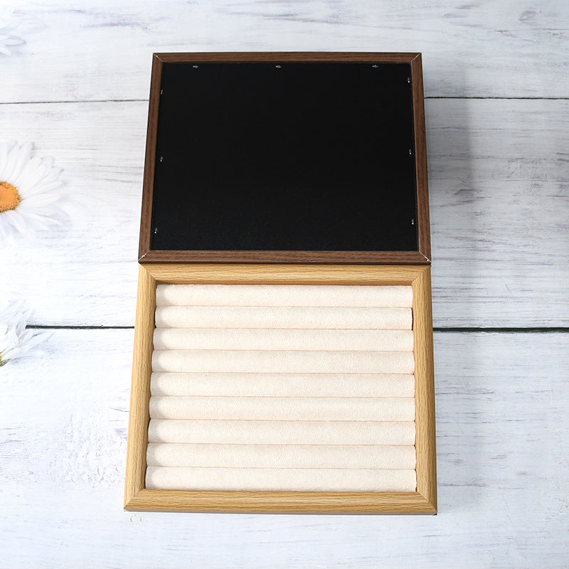 Walnut Ring Plate Jewelry Display Tray for Earrings & Bracelets