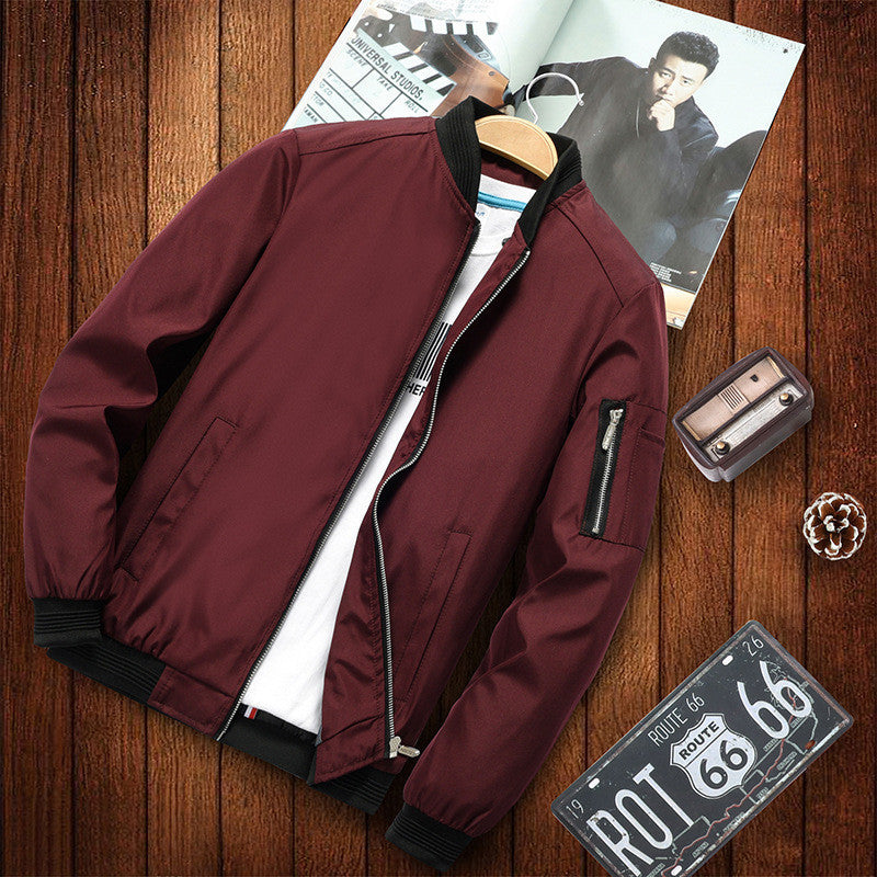 Men’s Stand Collar Spring Windbreaker Jacket