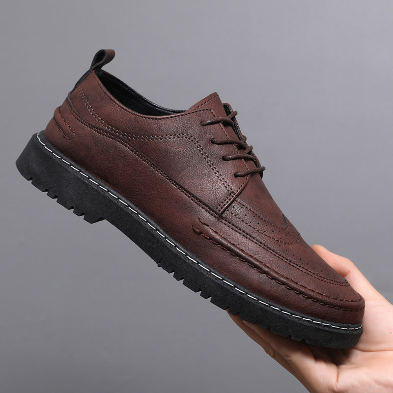 STOCK-Men's waterproof leather casual shoes