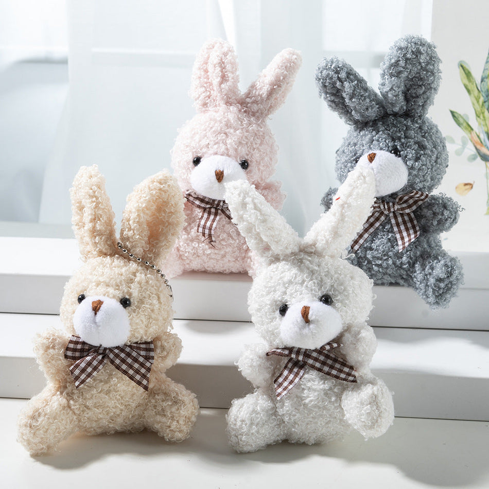 Cute Bow Tie Bunny Plush Keychain & Backpack Pendant