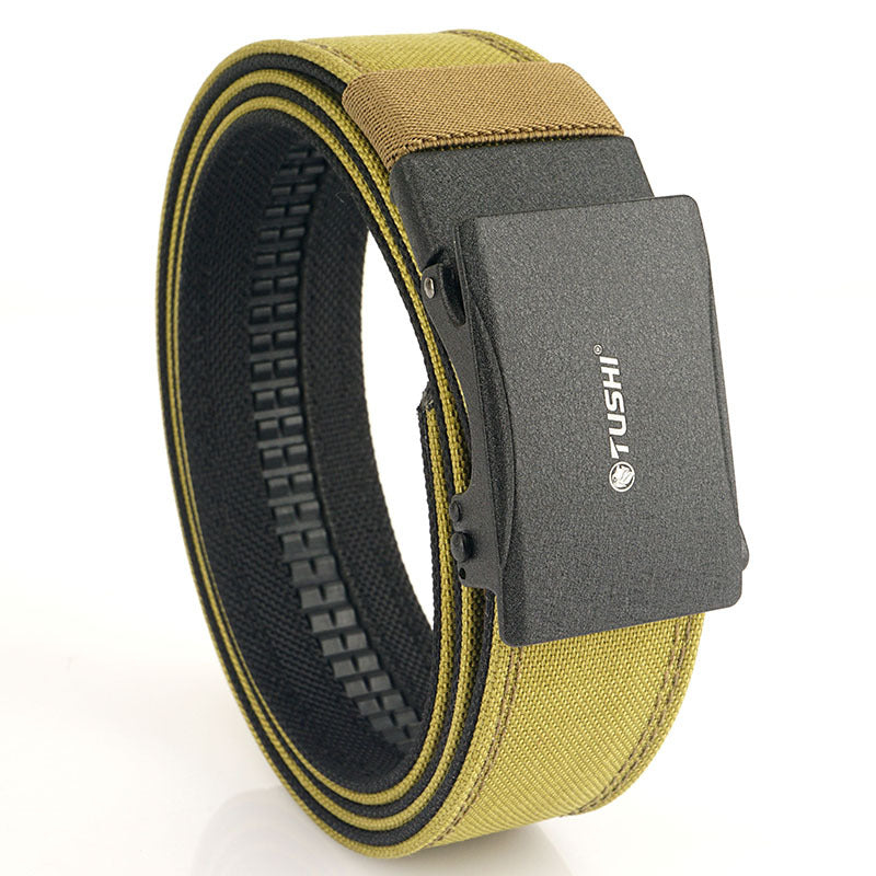Men's automatic buckle thickened and hardened double-layer Belt
