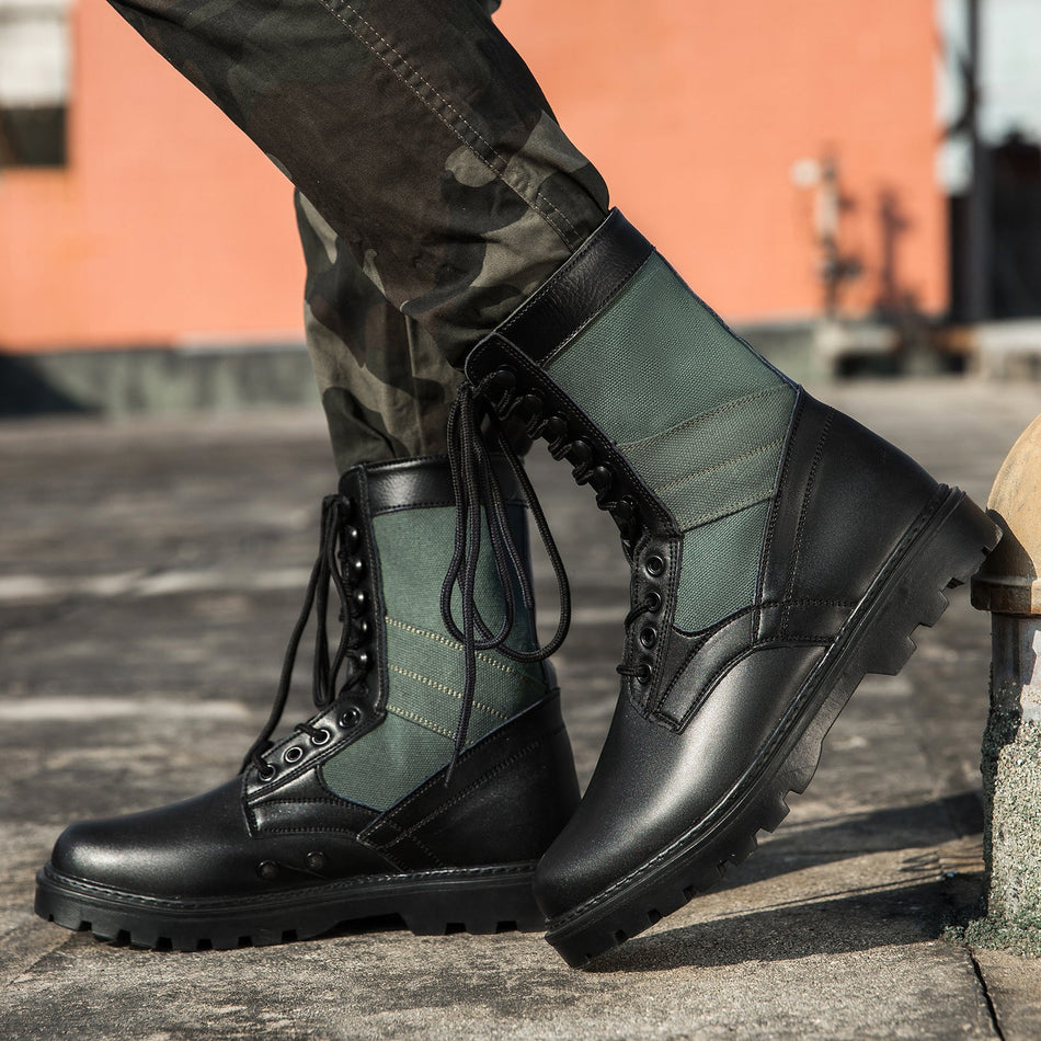 STOCK-Men’s British Leather Martin Boots – Large Size Combat