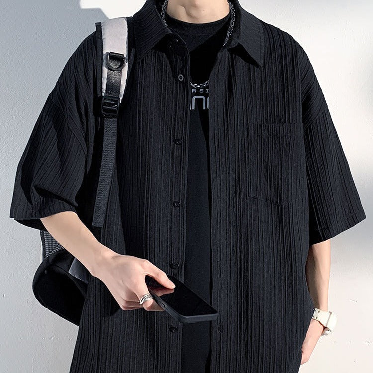 2025 Ice Silk Men’s Summer Shirt Nepal Casual