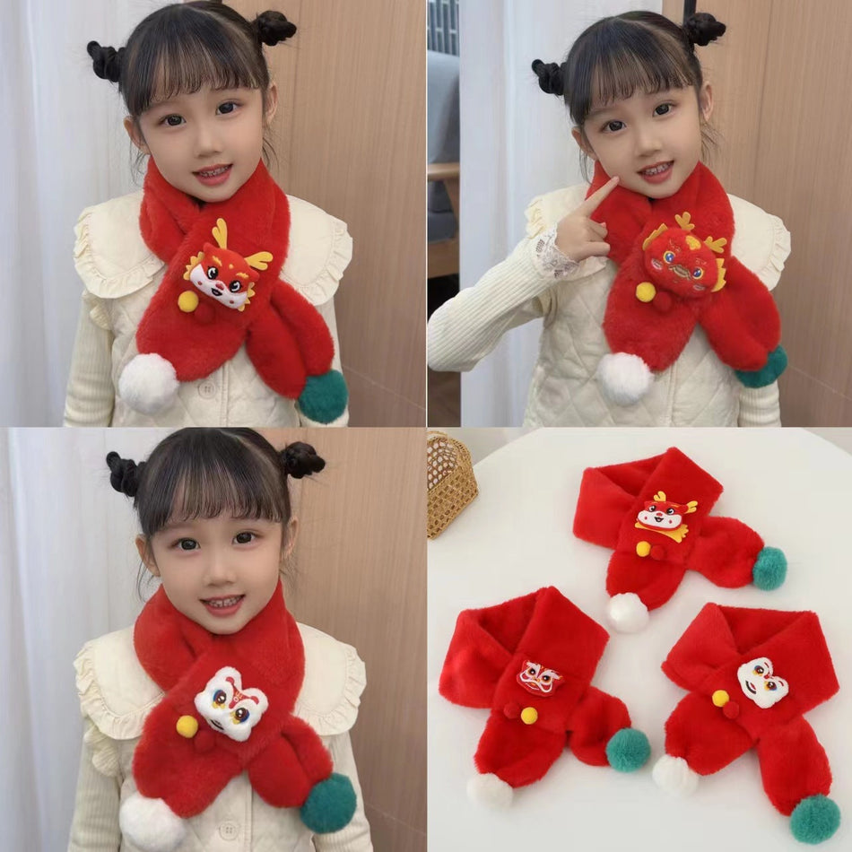 New Year Red Baby Scarf Imitation Rabbit Fur Warm Kid Styles