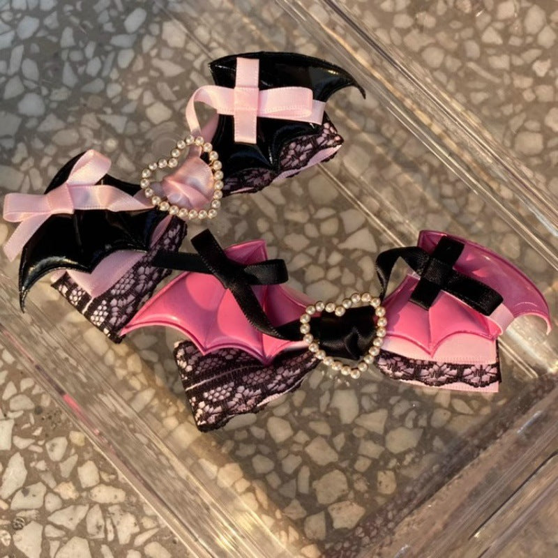 Black Lace Lolita Bow Side Hair Clip
