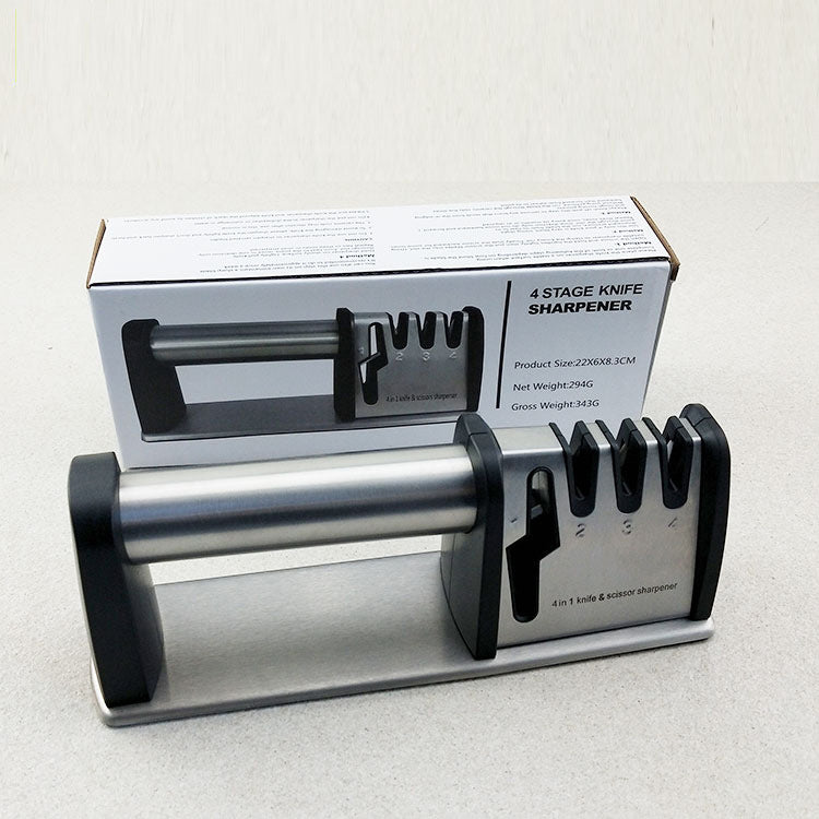 4-in-1 Manual Knife Sharpener – Kitchen & Scissor Tool