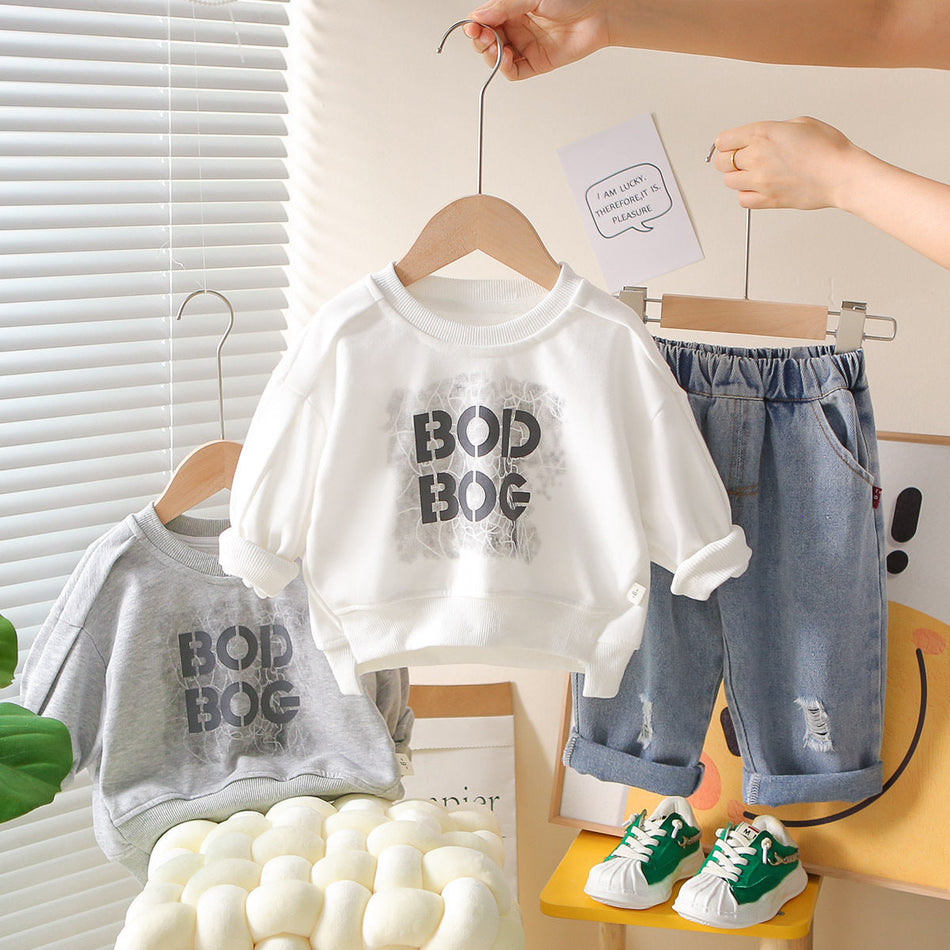 Boys’ Two-Piece Sweatshirt Set – Spring Autumn Style
