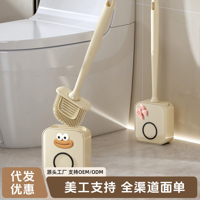Luxury Wall-Mounted Silicone Toilet Brush No Dead Angle