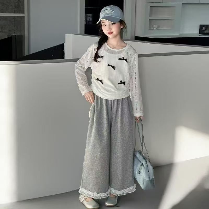 Girls’ Autumn 2025 Long-Sleeve Casual Two-Piece Set – Spring Autumn Kids Fashion Nepal | Tudoholic