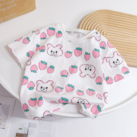 Girls Korean Style Cotton T-Shirt – Cute Summer Top – T-Shirts – Image 10