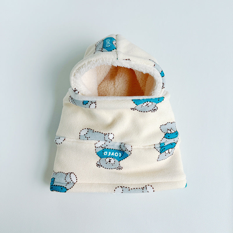 Kids Winter Ski Hat & Scarf – Thick Warm One-Piece