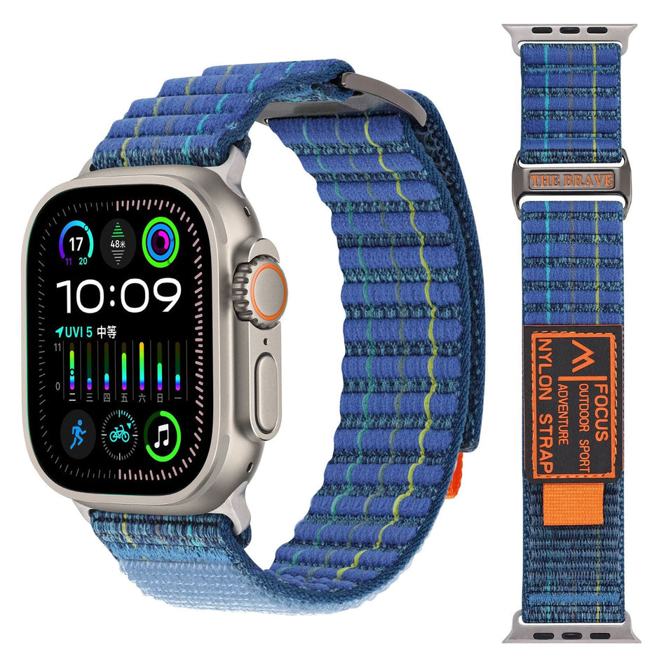 Nylon Braided Velcro Strap for Apple Watch 9–Ultra S10