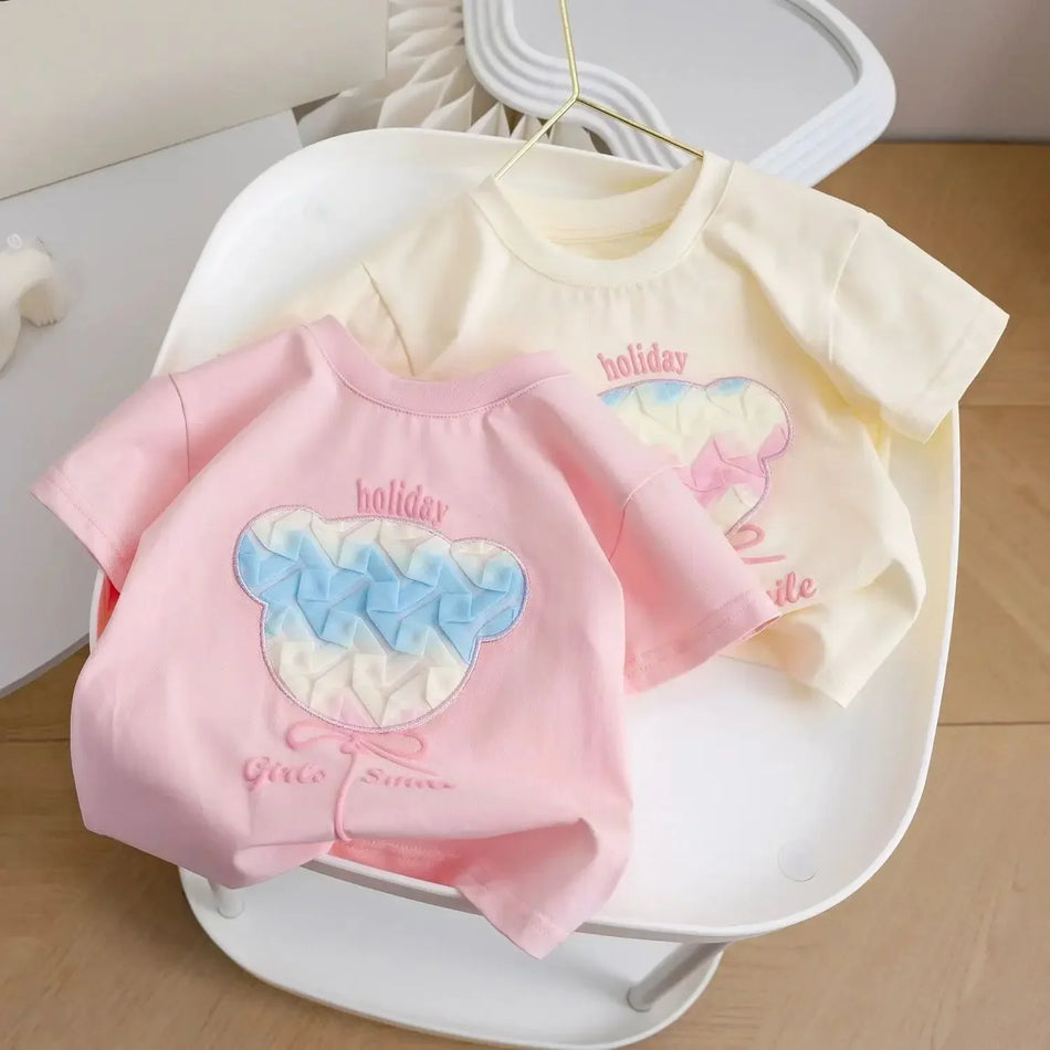 Girls Cartoon Cotton T-Shirt
