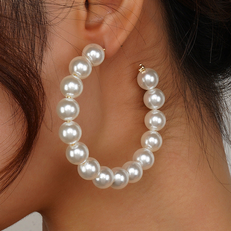Large Circle Pearl Earrings – Elegant & Stylish Design