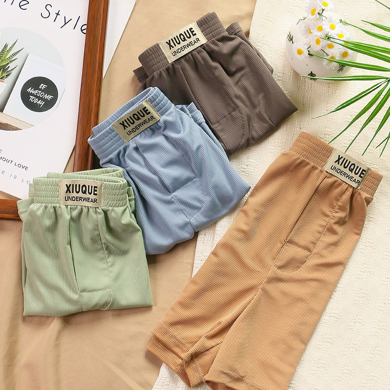 Pack of 4 (Men's Ice Silk Arloy Boxer Shorts | Cool, Loose &