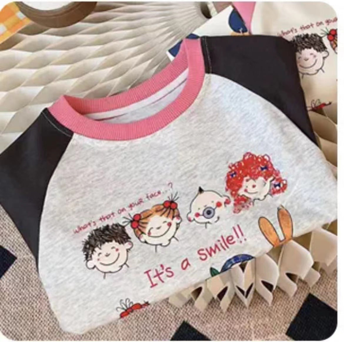 Kids Cotton Long Sleeve T-Shirt – Simple Korean Style – T-Shirts – Image 9