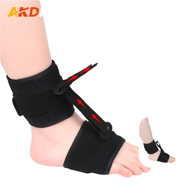 Adjustable Foot Drop Brace with Ankle Support Strap