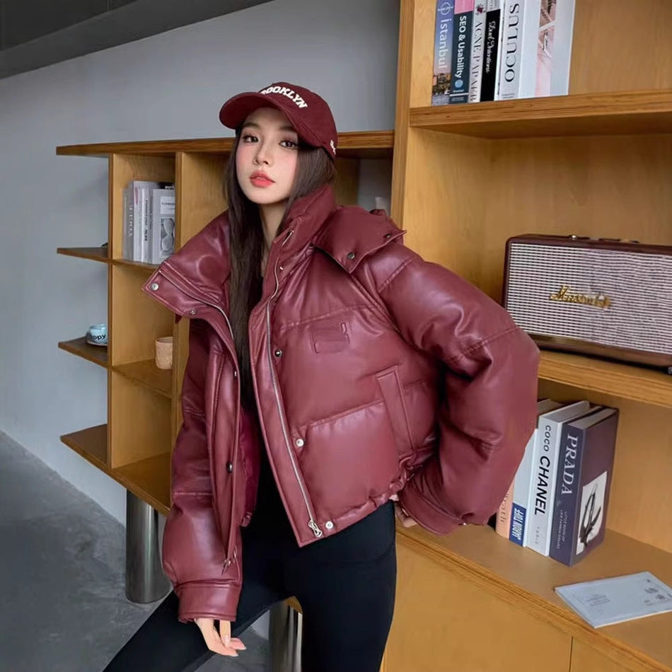 Women’s Short PU Down Jacket