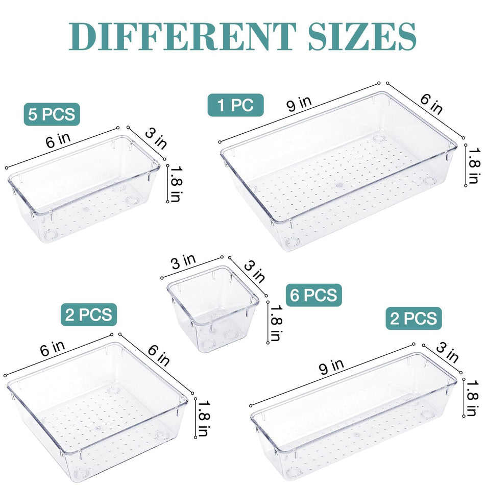 Transparent Plastic Drawer Storage Box Set – Multifunct