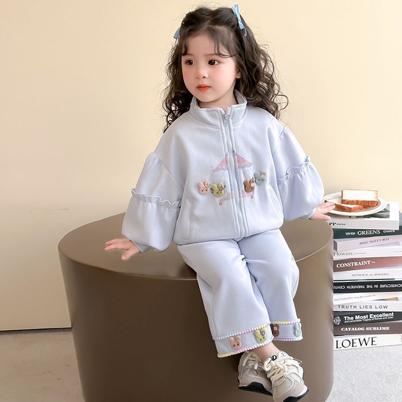 Girls Korean Cartoon Zipper Set – Spring Autumn Outfit – Outfit Sets – Image 6