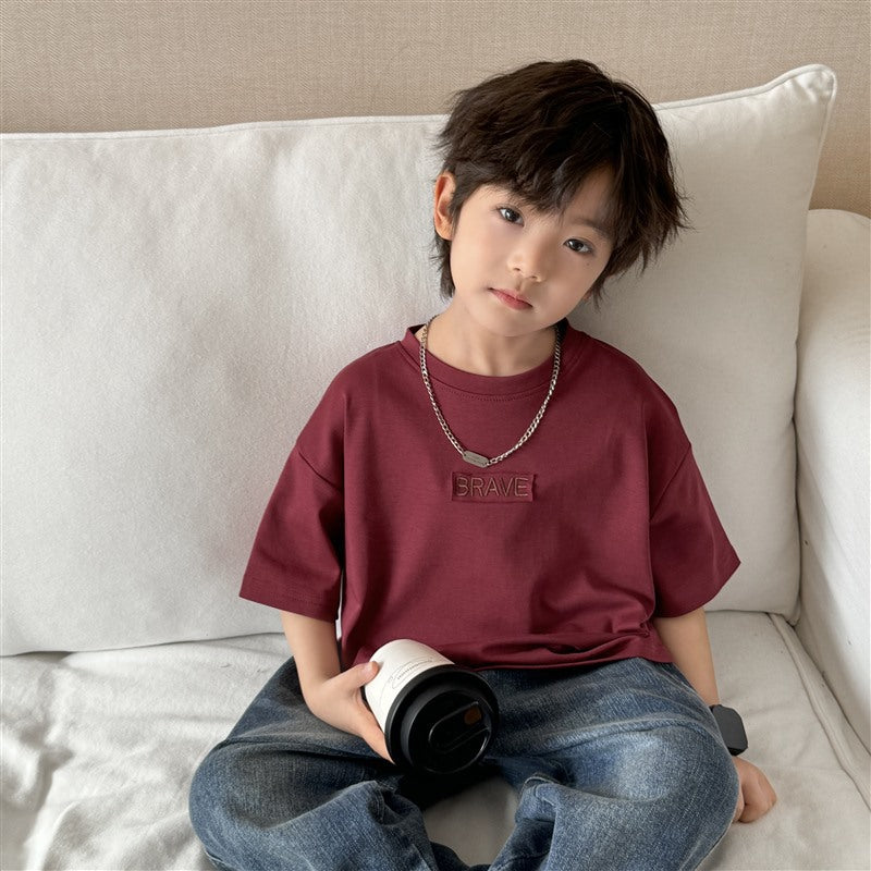Haimajia Boys' Cotton T-Shirt – 2025 Korean Summer Style