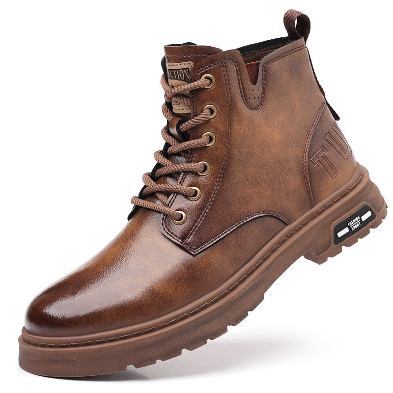 INSTOCK-Men's Oxford Martin Boots & Retro Leather Workwear Style