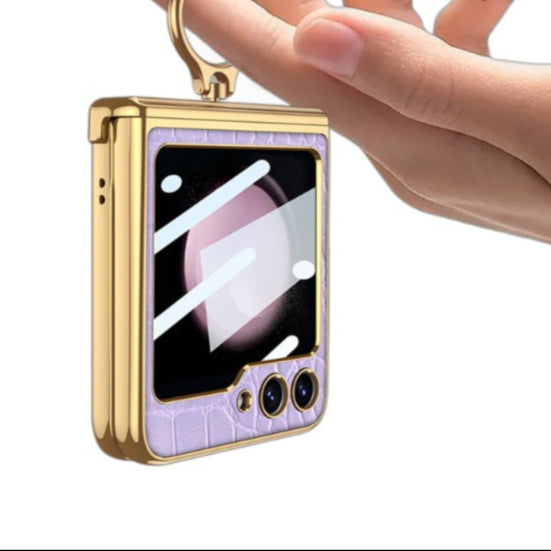 Crocodile Leather Electroplated Case for Samsung Z Flip 5