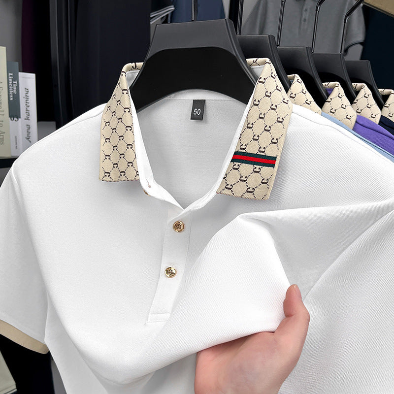 Mulberry Silk Polo Shirt – High-End Casual Men’s Wear