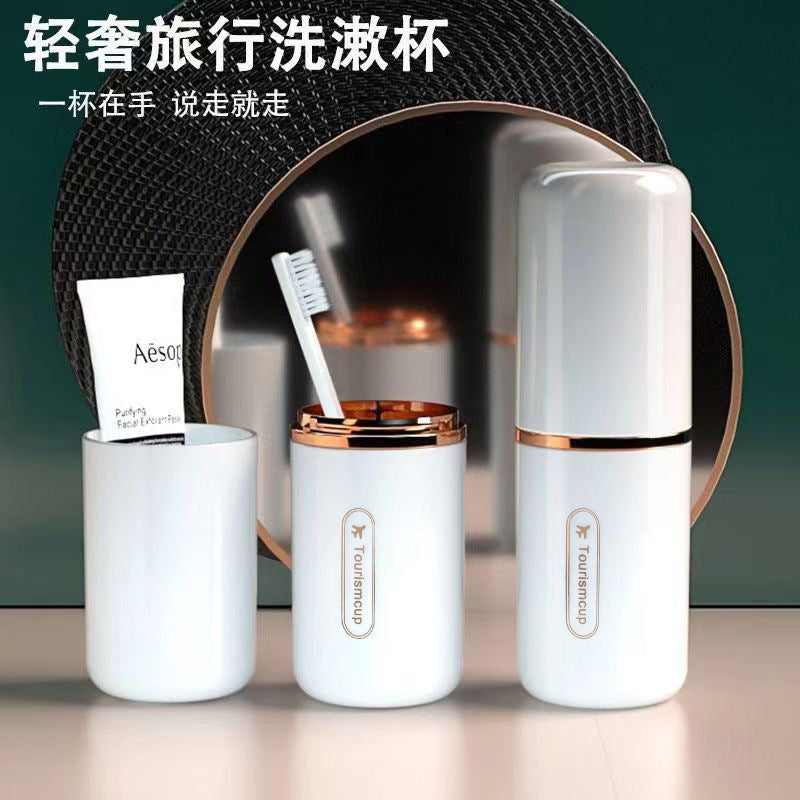 Portable Travel Toothbrush & Mouthwash Cup Set