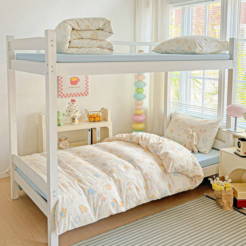 Student Dorm Cotton Sheet Set – 3pc Bunk Bed Set