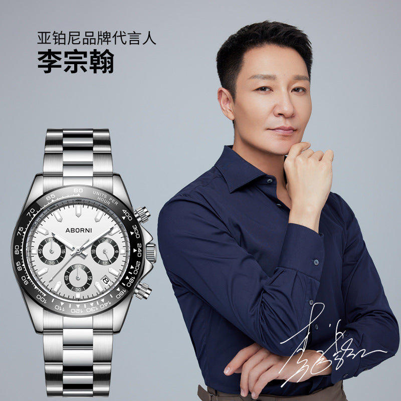 INSTOCK-Asia Platinum Sports Chronograph Watch for Men