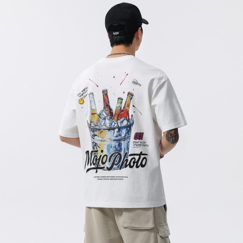 Trendy Printed Loose Crewneck T-Shirt